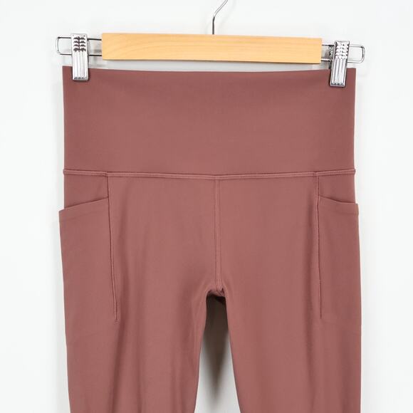 Athleta Salutation Stash Pocket II Capri Hearth Rose Brown Size Small - Picture 2 of 7